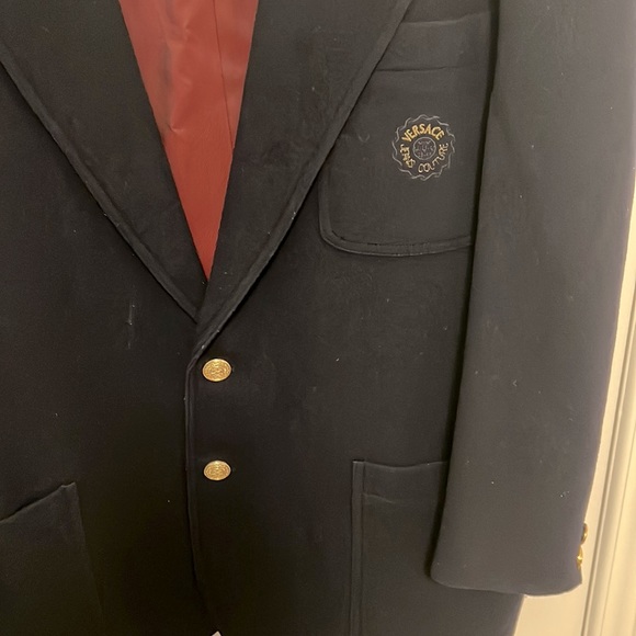 Vintage Versace Jeans Couture Navy Men Coat Blazer size 40 - Picture 3 of 9